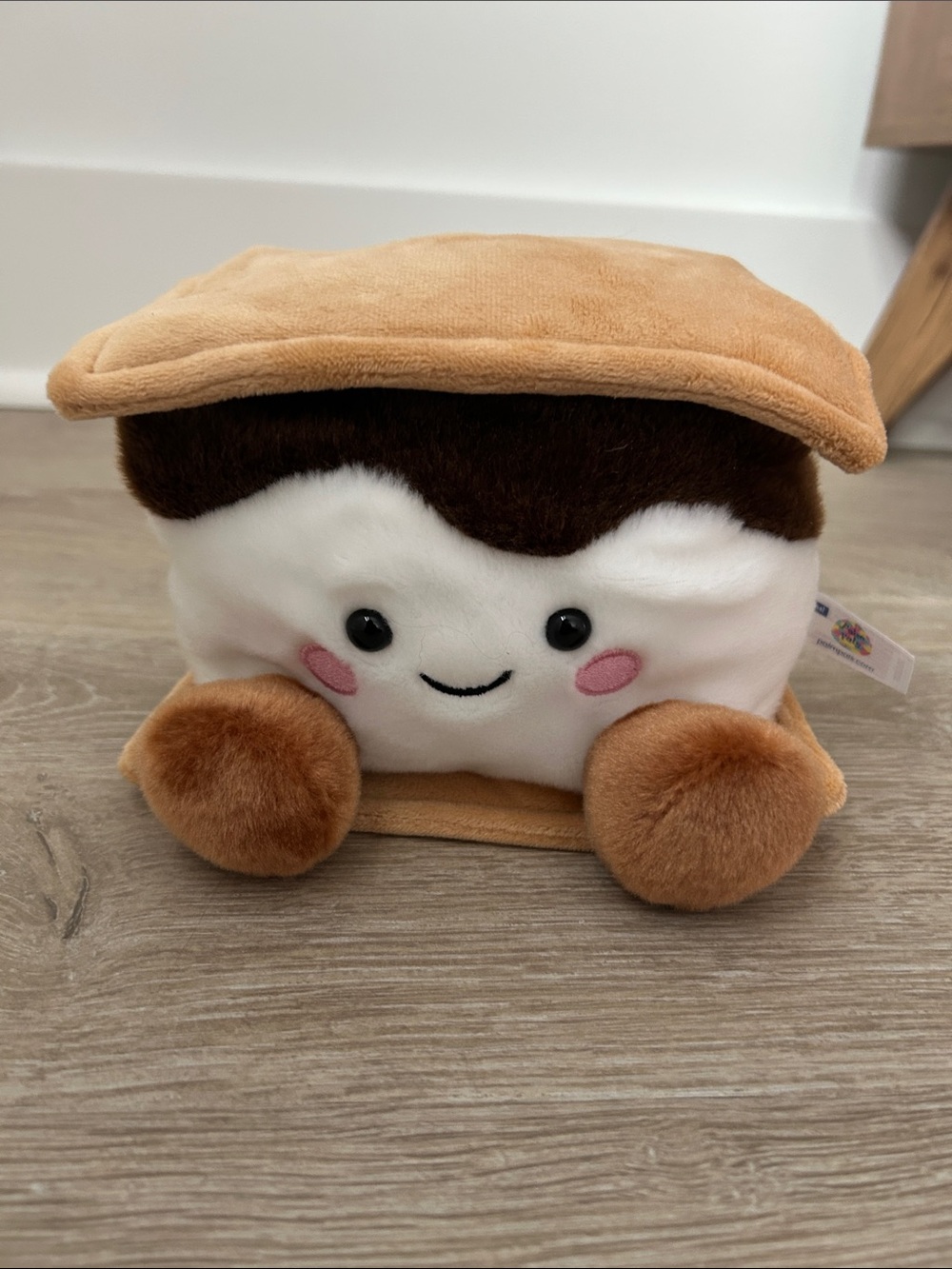 Cute S'mores Plush Stuffed Animal - Brown, White & Pink